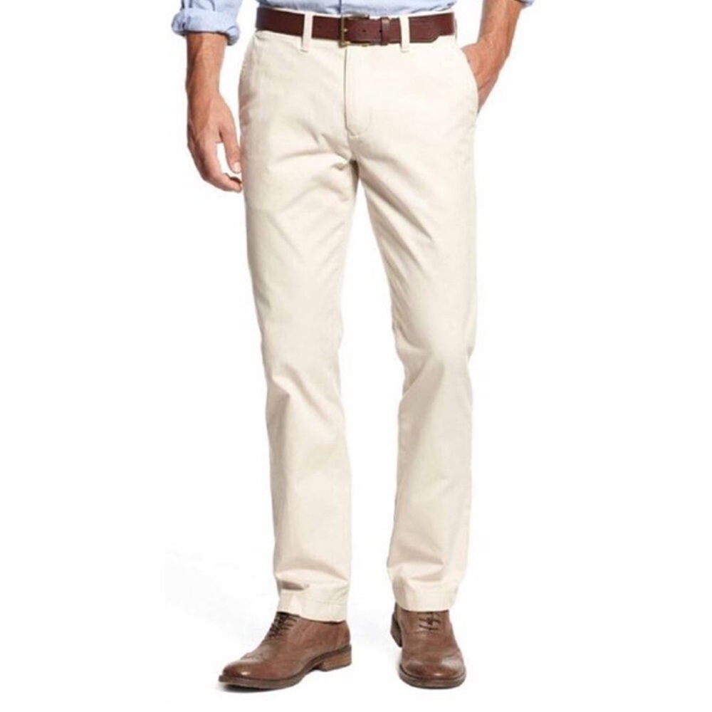 Tommy Hilfiger Men Stone Denton Straight Fit Solid Casual Trousers